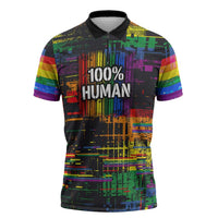 100% Human Zipper Polo Shirt Born to Be Authentic