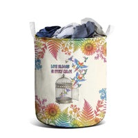 Love Blooms in Every Color Laundry Basket Nature Rainbow of Freedom
