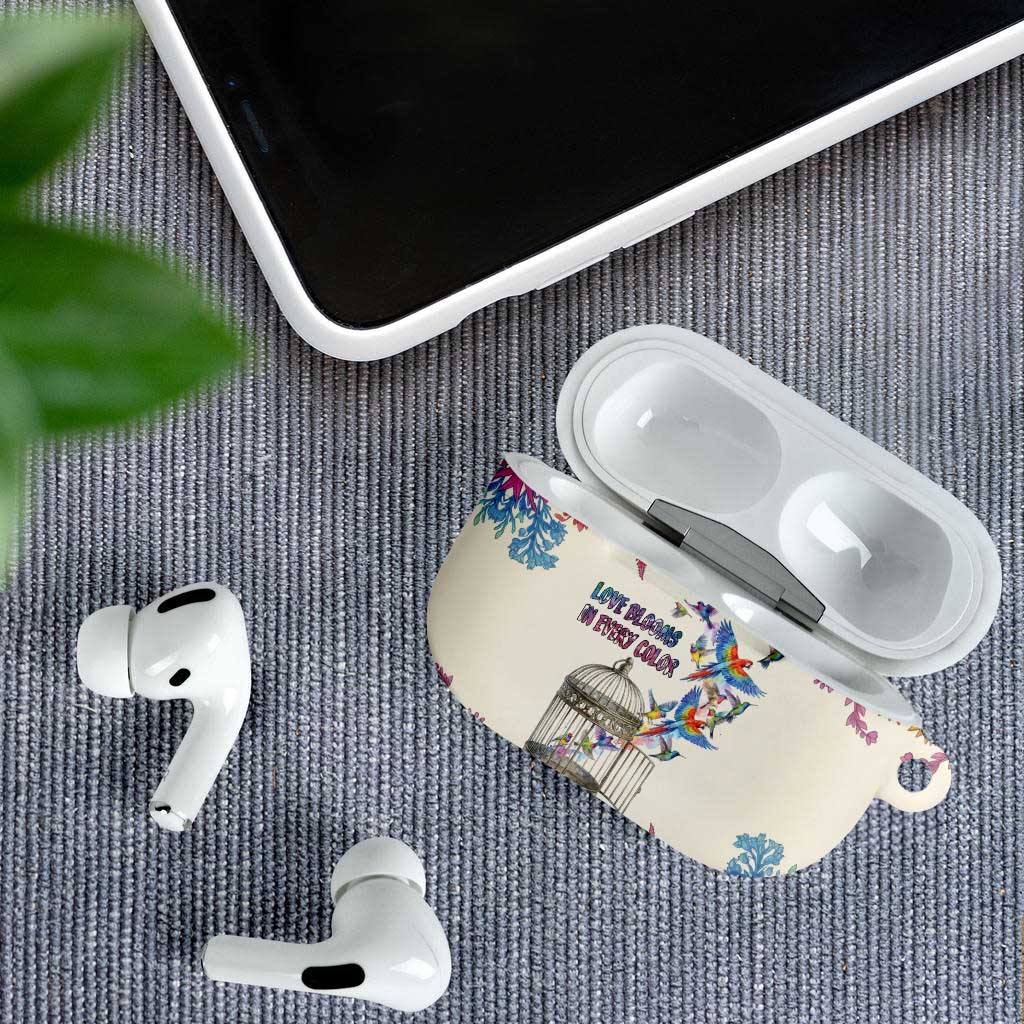 Love Blooms in Every Color AirPods Case Nature Rainbow of Freedom