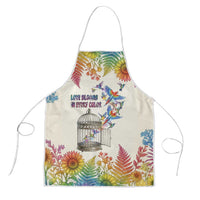Love Blooms in Every Color Apron Nature Rainbow of Freedom