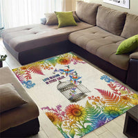 Love Blooms in Every Color Area Rug Nature Rainbow of Freedom