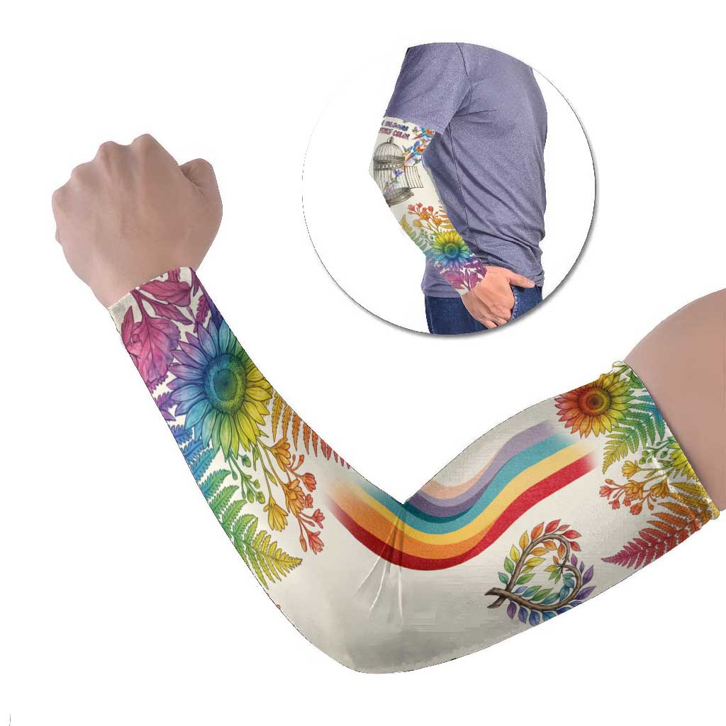 Love Blooms in Every Color Arm Sleeves Nature Rainbow of Freedom