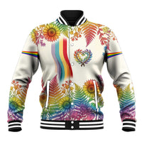 Love Blooms in Every Color Baseball Jacket Nature Rainbow of Freedom