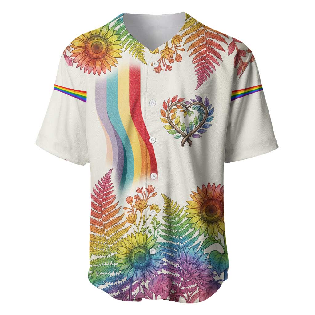 Love Blooms in Every Color Baseball Jersey Nature Rainbow of Freedom