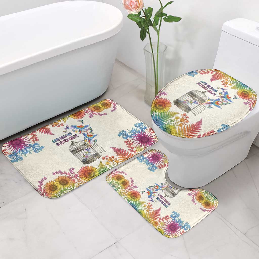 Love Blooms in Every Color Bathroom Set Nature Rainbow of Freedom