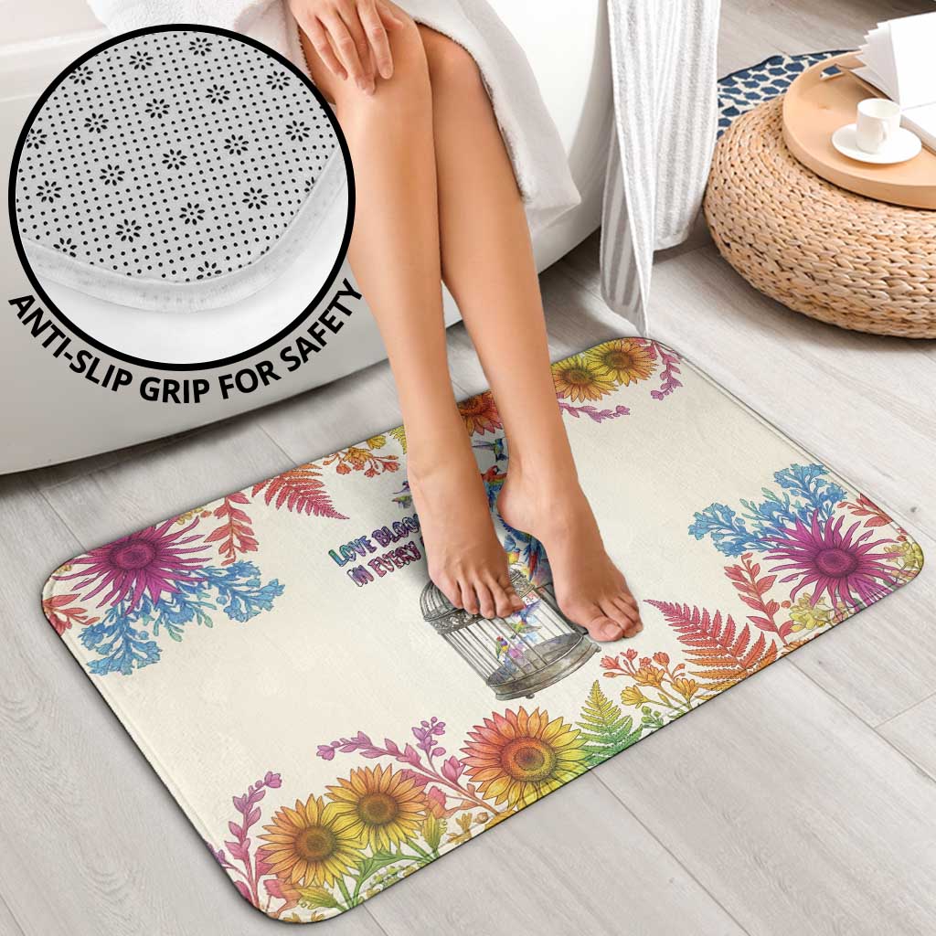 Love Blooms in Every Color Bathroom Set Nature Rainbow of Freedom