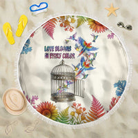 Love Blooms in Every Color Beach Blanket Nature Rainbow of Freedom