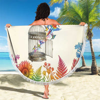 Love Blooms in Every Color Beach Blanket Nature Rainbow of Freedom