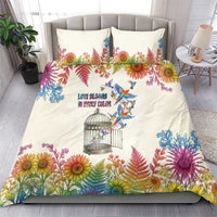 Love Blooms in Every Color Bedding Set Nature Rainbow of Freedom