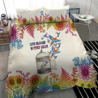 Love Blooms in Every Color Bedding Set Nature Rainbow of Freedom