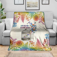 Love Blooms in Every Color Blanket Nature Rainbow of Freedom