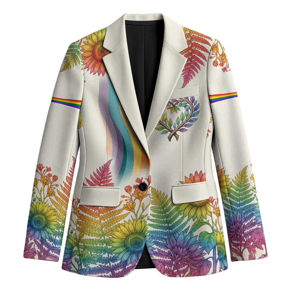 Love Blooms in Every Color Blazer Nature Rainbow of Freedom