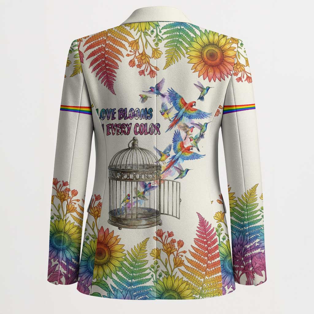 Love Blooms in Every Color Blazer Nature Rainbow of Freedom