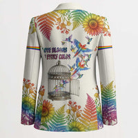 Love Blooms in Every Color Blazer Nature Rainbow of Freedom