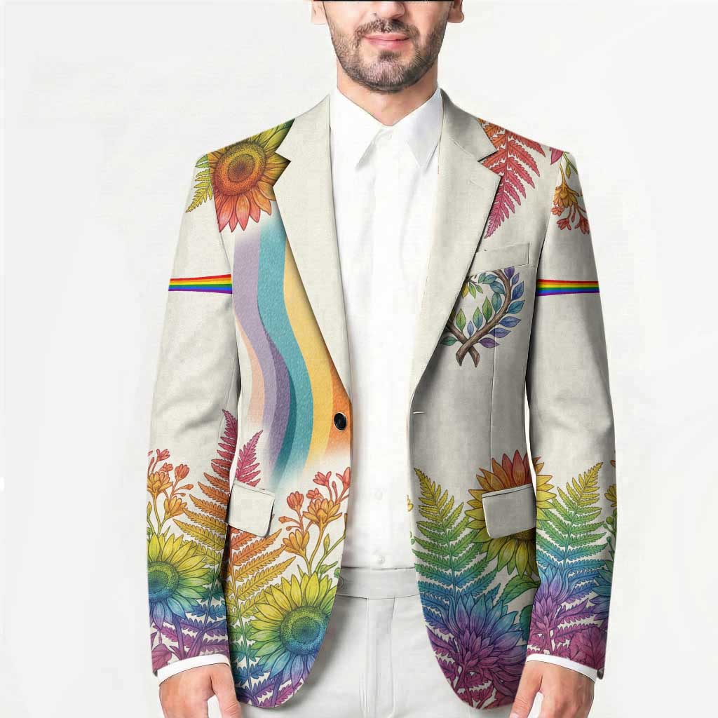 Love Blooms in Every Color Blazer Nature Rainbow of Freedom