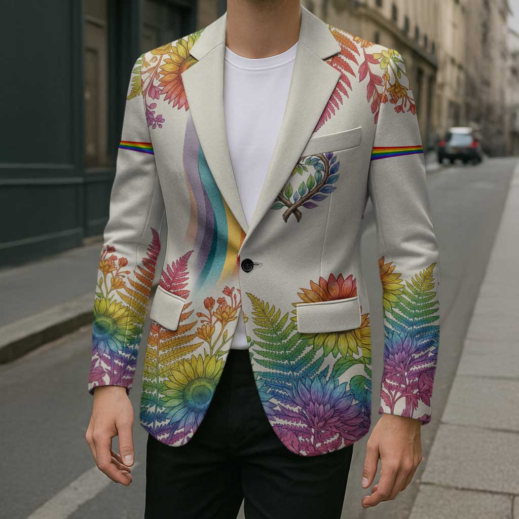 Love Blooms in Every Color Blazer Nature Rainbow of Freedom