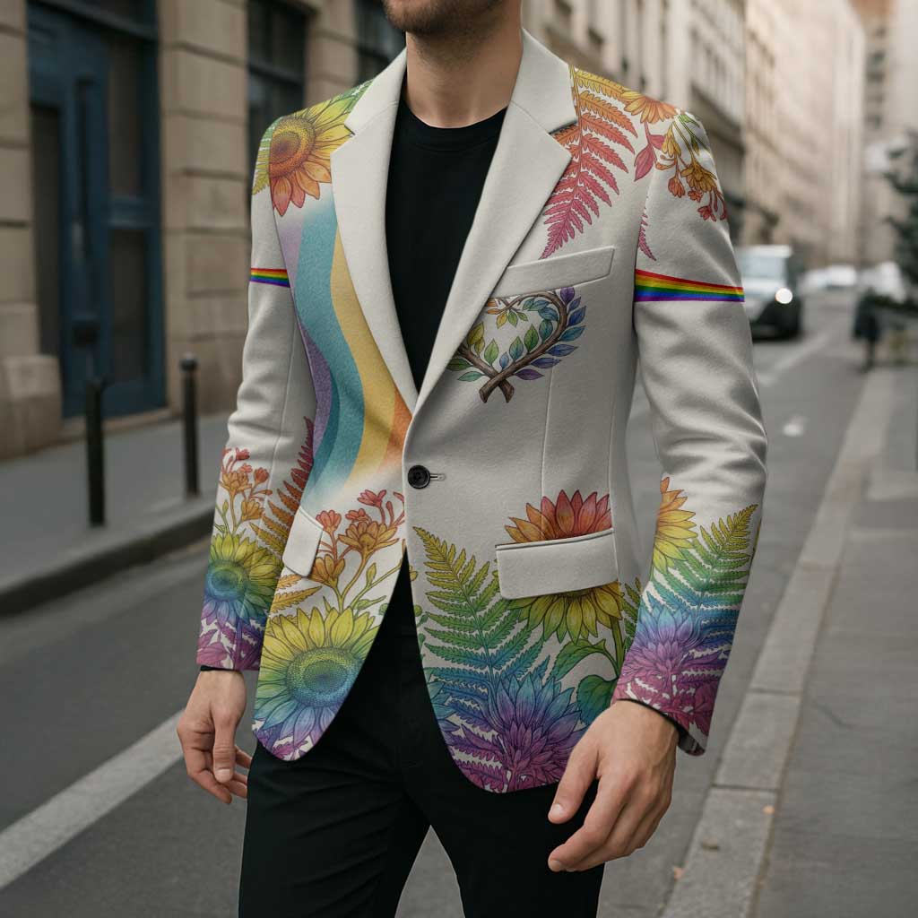 Love Blooms in Every Color Blazer Nature Rainbow of Freedom