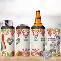 Love Blooms in Every Color 4 in 1 Can Cooler Tumbler Nature Rainbow of Freedom