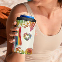 Love Blooms in Every Color 4 in 1 Can Cooler Tumbler Nature Rainbow of Freedom