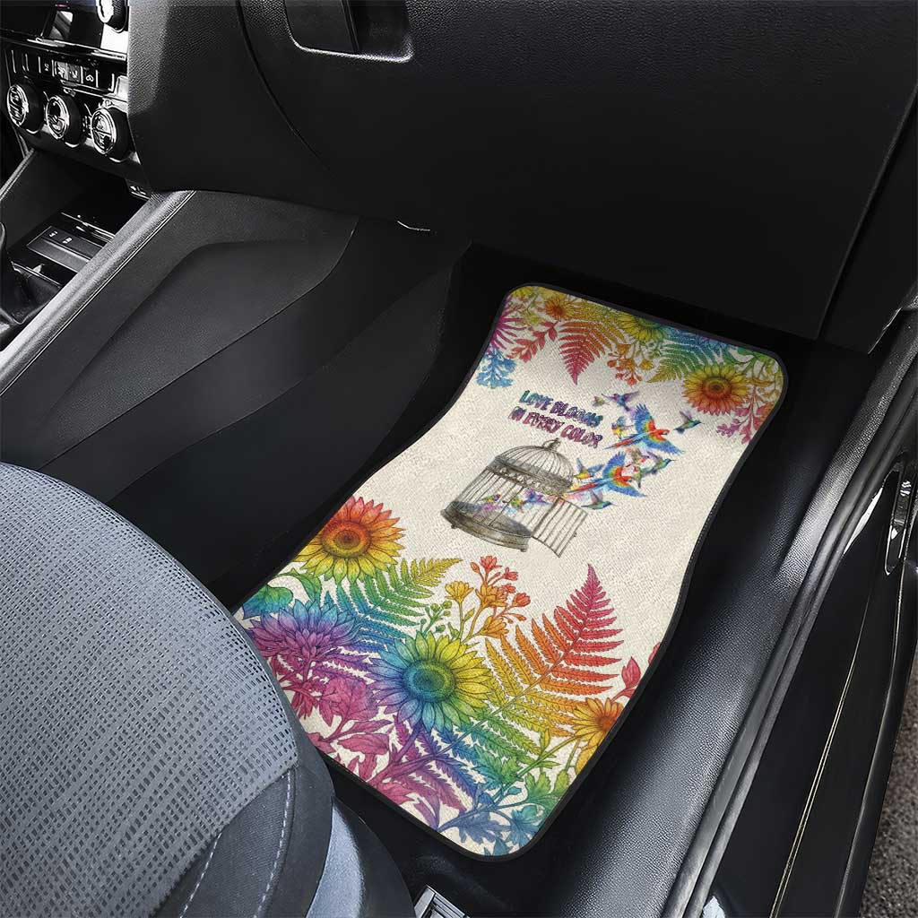 Love Blooms in Every Color Car Mats Nature Rainbow of Freedom