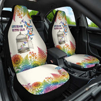 Love Blooms in Every Color Car Seat Cover Nature Rainbow of Freedom