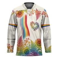 Love Blooms in Every Color Hockey Jersey Nature Rainbow of Freedom