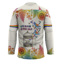 Love Blooms in Every Color Hockey Jersey Nature Rainbow of Freedom