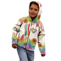 Love Blooms in Every Color Kid Hoodie Nature Rainbow of Freedom