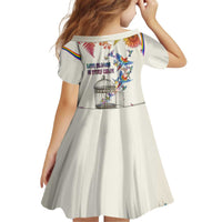 Love Blooms in Every Color Kid Short Sleeve Dress Nature Rainbow of Freedom