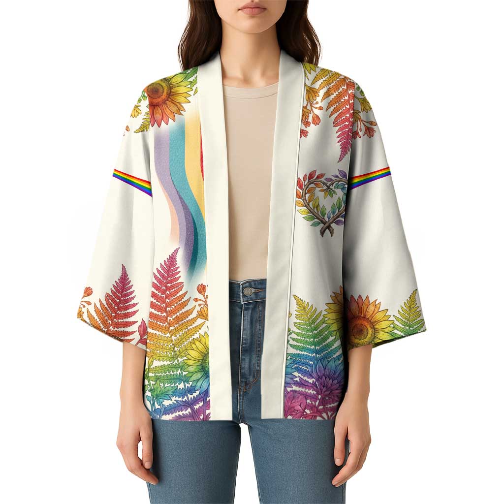 Love Blooms in Every Color Kimono Nature Rainbow of Freedom