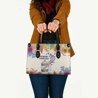 Love Blooms in Every Color Leather Bag Nature Rainbow of Freedom