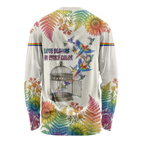 Love Blooms in Every Color Long Sleeve Shirt Nature Rainbow of Freedom