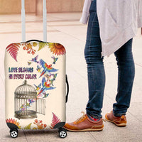 Love Blooms in Every Color Luggage Cover Nature Rainbow of Freedom