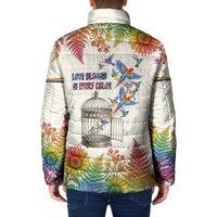 Love Blooms in Every Color Padded Jacket Nature Rainbow of Freedom