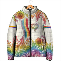 Love Blooms in Every Color Padded Jacket Nature Rainbow of Freedom