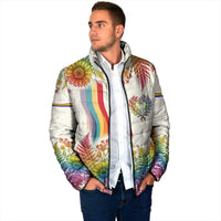 Love Blooms in Every Color Padded Jacket Nature Rainbow of Freedom