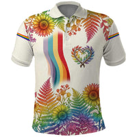 Love Blooms in Every Color Polo Shirt Nature Rainbow of Freedom