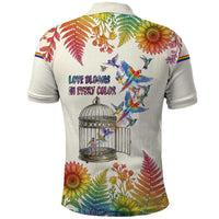 Love Blooms in Every Color Polo Shirt Nature Rainbow of Freedom
