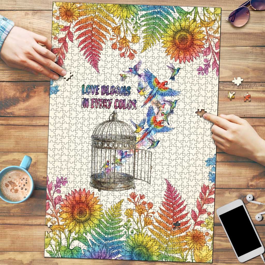 Love Blooms in Every Color Puzzle Nature Rainbow of Freedom