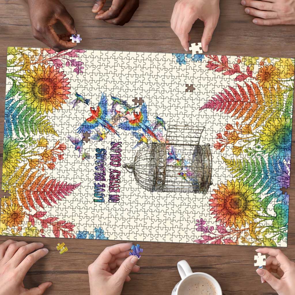 Love Blooms in Every Color Puzzle Nature Rainbow of Freedom