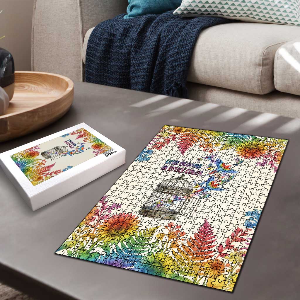 Love Blooms in Every Color Puzzle Nature Rainbow of Freedom