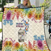 Love Blooms in Every Color Quilt Nature Rainbow of Freedom