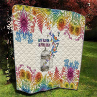 Love Blooms in Every Color Quilt Nature Rainbow of Freedom