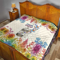 Love Blooms in Every Color Quilt Nature Rainbow of Freedom