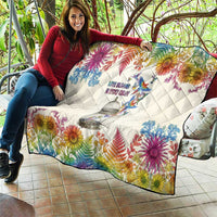 Love Blooms in Every Color Quilt Nature Rainbow of Freedom