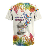 Love Blooms in Every Color Rugby Jersey Nature Rainbow of Freedom