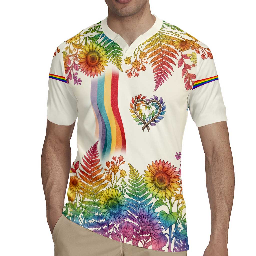 Love Blooms in Every Color Rugby Jersey Nature Rainbow of Freedom