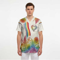 Love Blooms in Every Color Scrub Top Nature Rainbow of Freedom