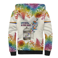 Love Blooms in Every Color Sherpa Hoodie Nature Rainbow of Freedom