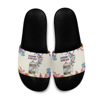 Love Blooms in Every Color Slide Sandals Nature Rainbow of Freedom